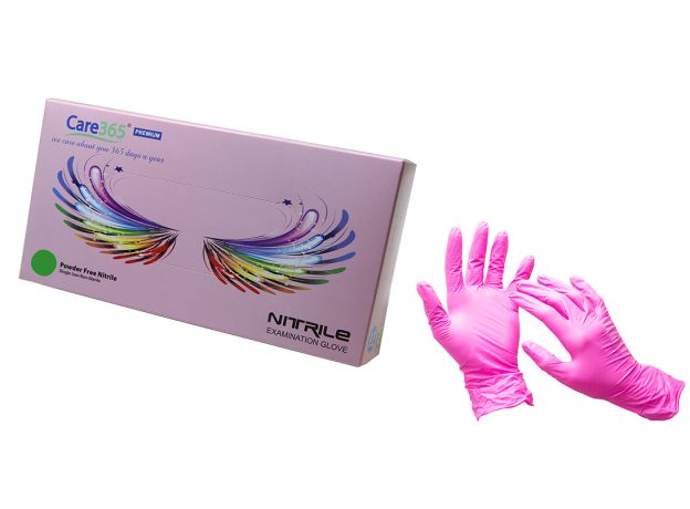 Перчатки NITRILE (Нитрил) Розовая (pink) Размер S