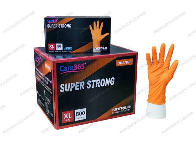 Перчатки нитриловые суперпрочные 50 шт. хозяйственные, размер XL - ORANGE
