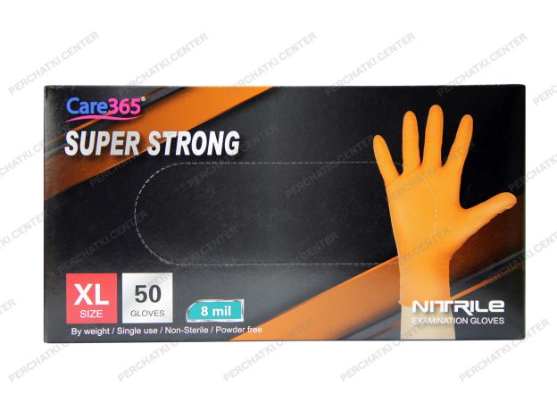 Перчатки нитриловые суперпрочные 50 шт. хозяйственные, размер XL - ORANGE
